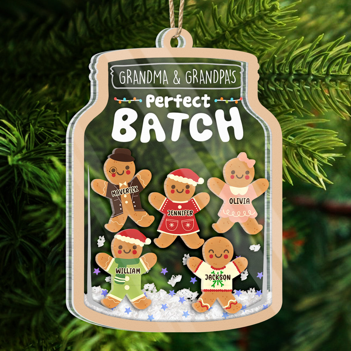 Perfect Patch Personalized Cookies Shaker Acrylic Christmas Ornaments, Gift For Grandma