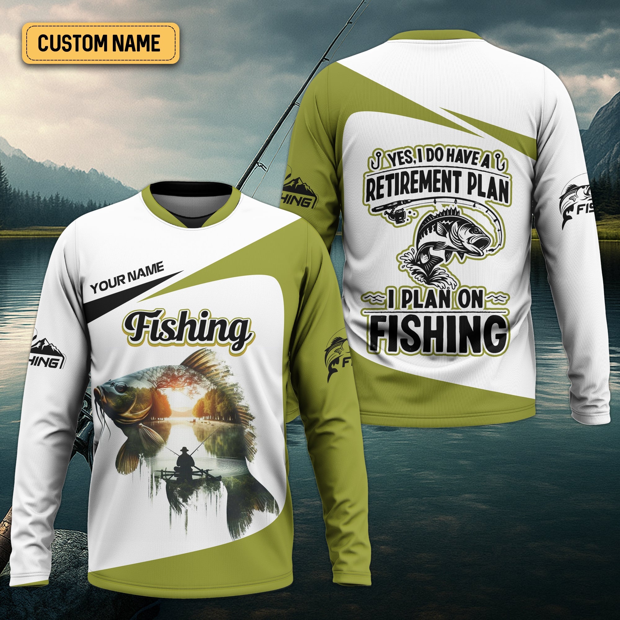 I Have a Retirement Plan Fishing UPF Shirts, Long Sleeve Fishing Shirts, Fishing Funny Shirt, Men Long Sleeve Shirt