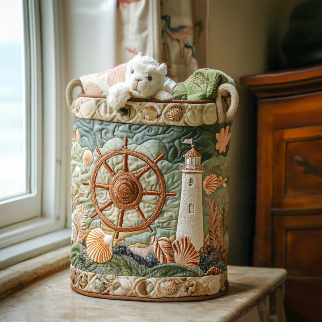 Lighthouse Morning Calm Laundry Basket Laundry Gifts, Housewarming Gift Ideas, Mother's Day Gifts