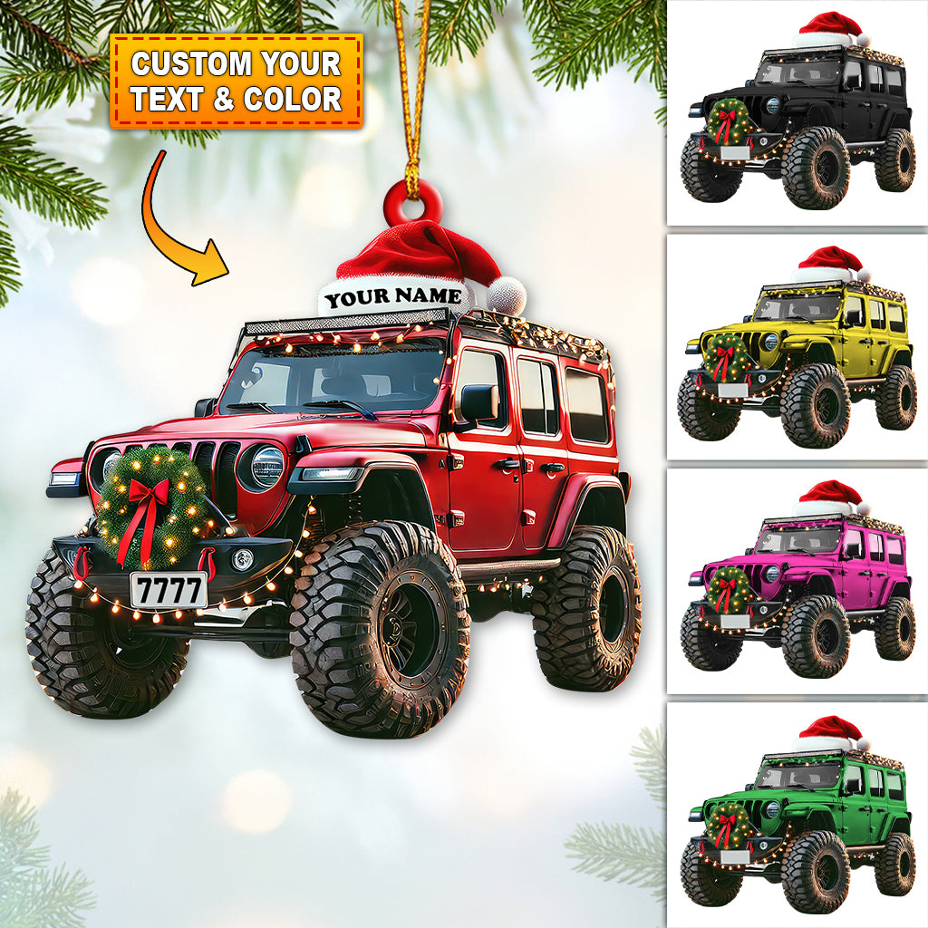 Custom Jeep Orrnament, Personalized Jeep Christmas Ornament, Christmas Gift For Jeep Lovers