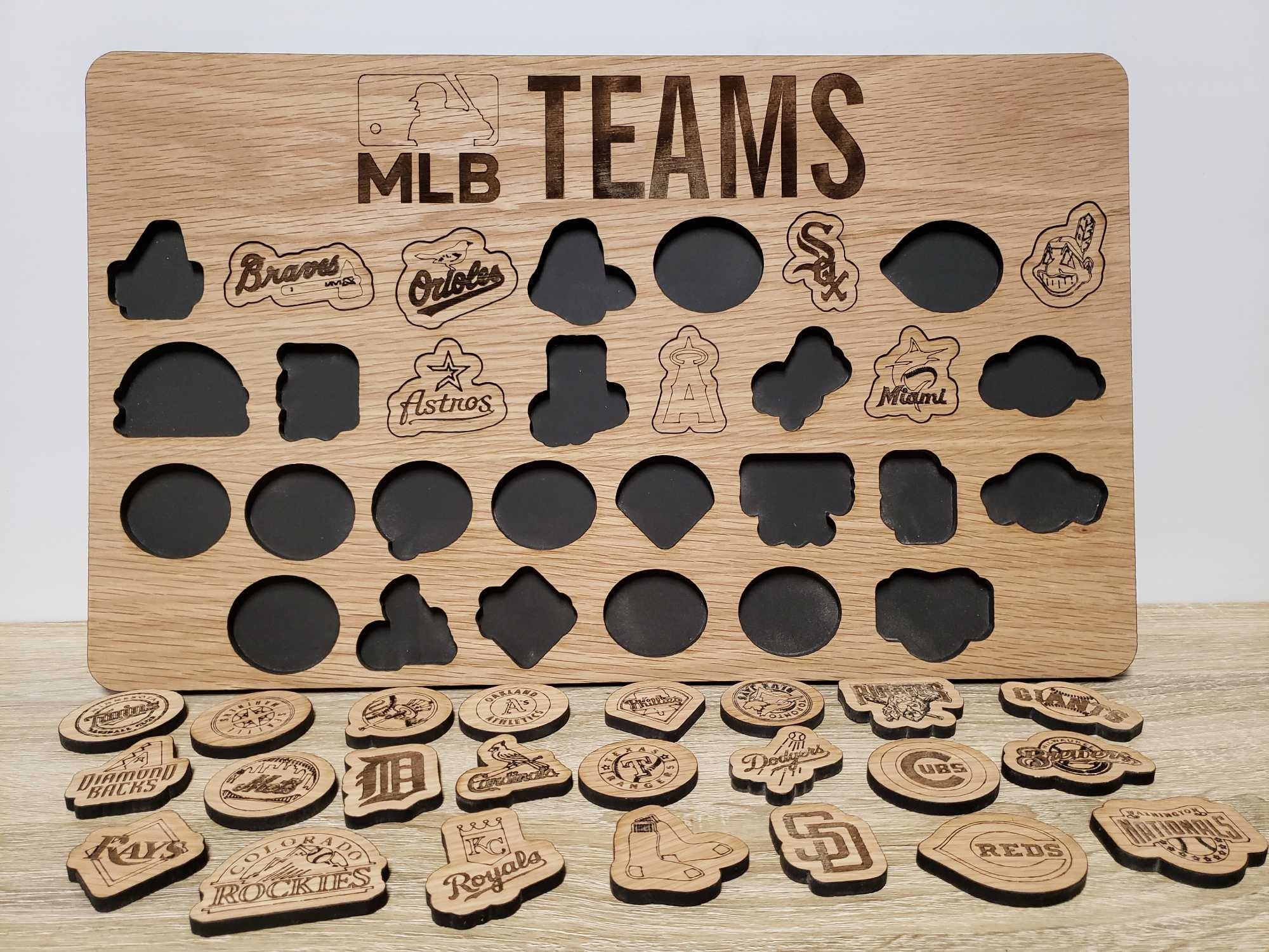 Baseball Teams Tracker Board, Gifts For Baseball Lovers