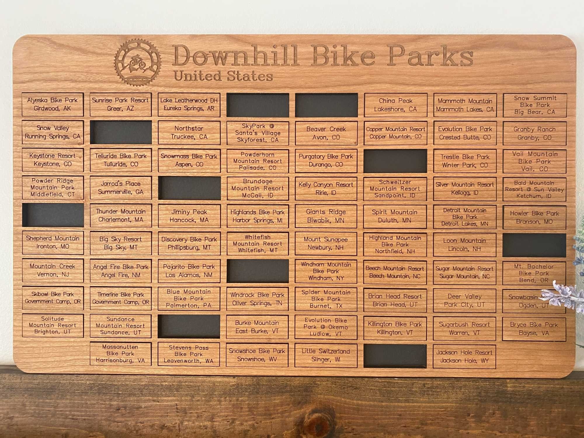 Mountain Biking Park Tracker Board, Gifts For Bike Riders