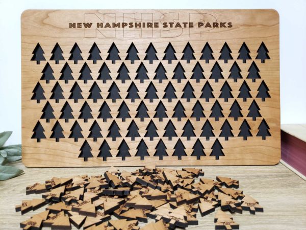 New Hampshire State Parks Tracker, Gift For Nature Lover, Wooden Tracker