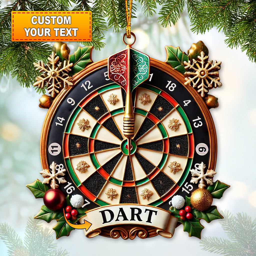 Dart Board, Dart Board Christmas Ornament, Personalized Holiday Decor