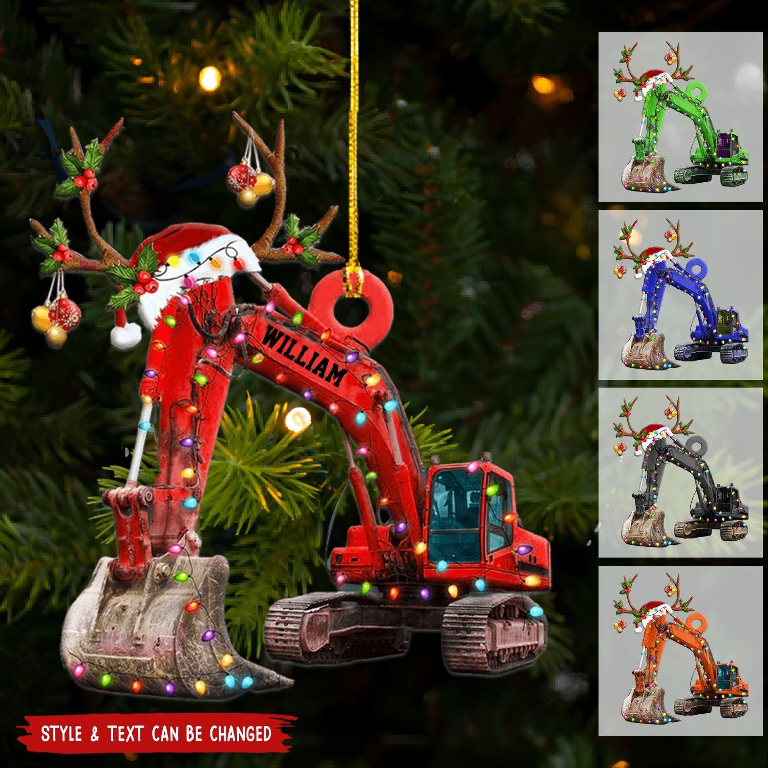 Excavator Ornament, Personalized Excavator Ornament, Christmas Ornament, Christmas Decoration