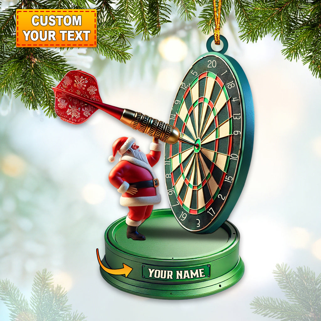 Dart Board, Funny Santa Christmas Ornament, Personalized Holiday Decor