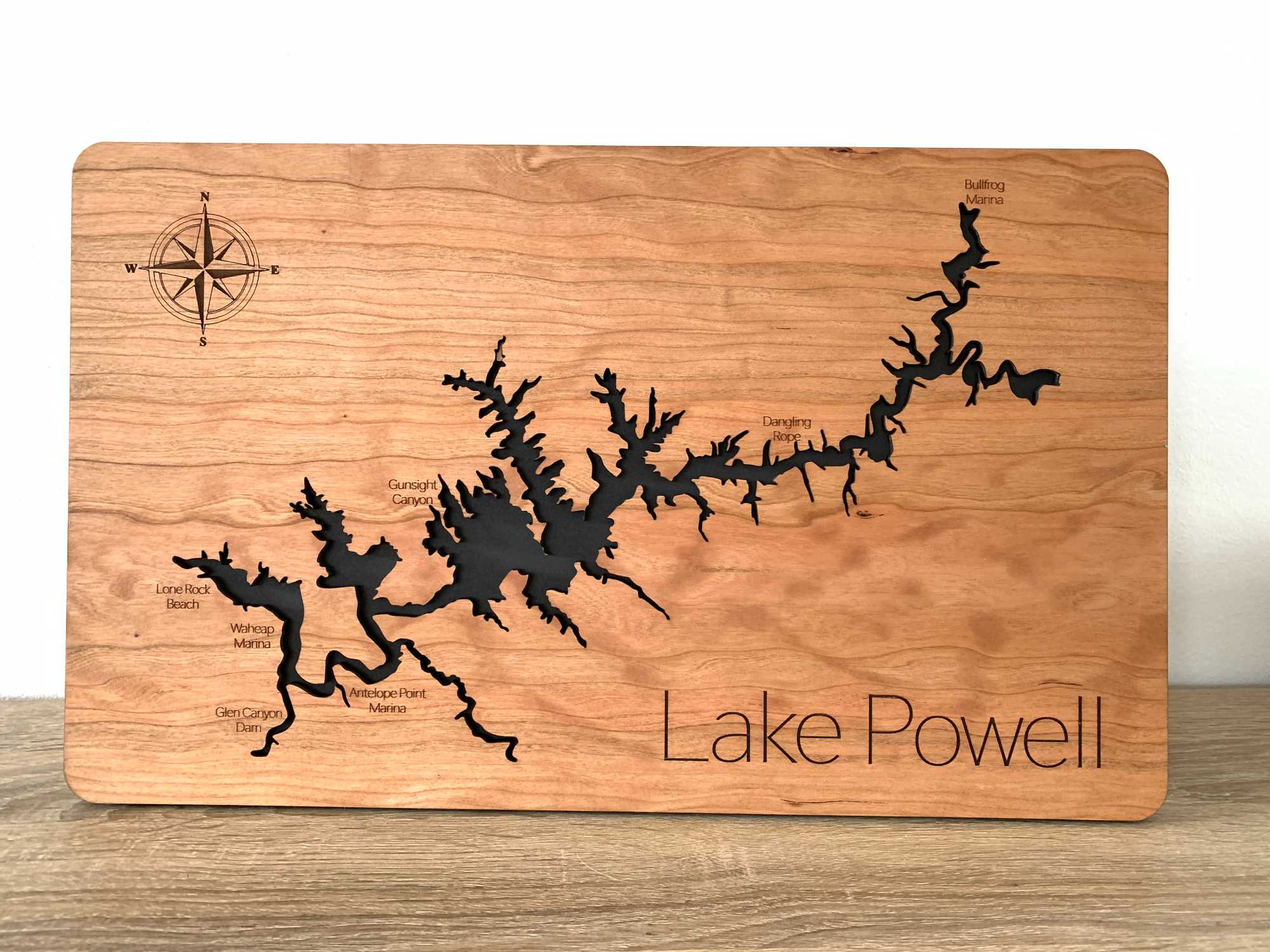 Lake Powell Map Wood Sign, Unique Christmas Gifts For Dad