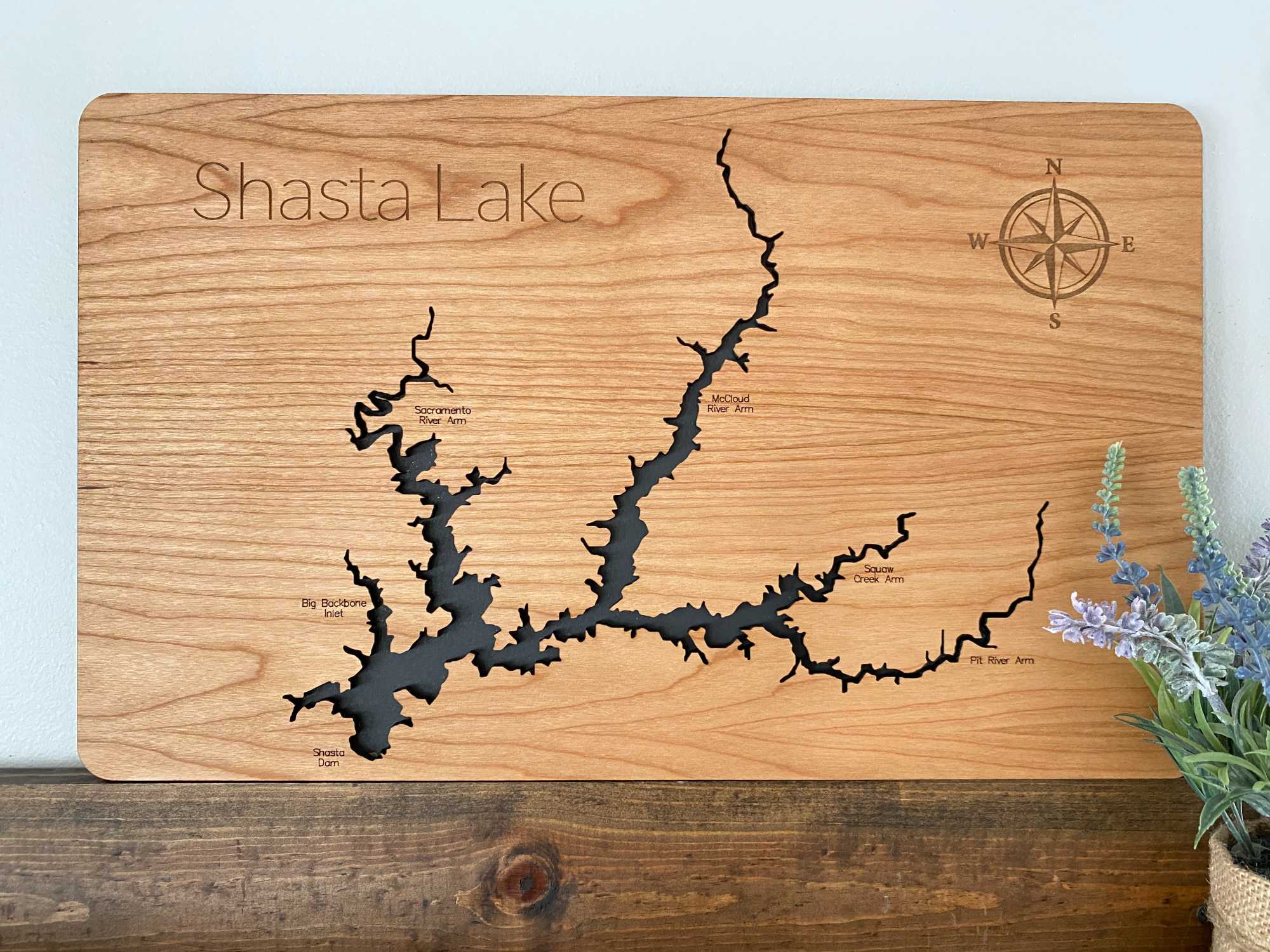 Shasta Lake Map, Gift For Travel Lover