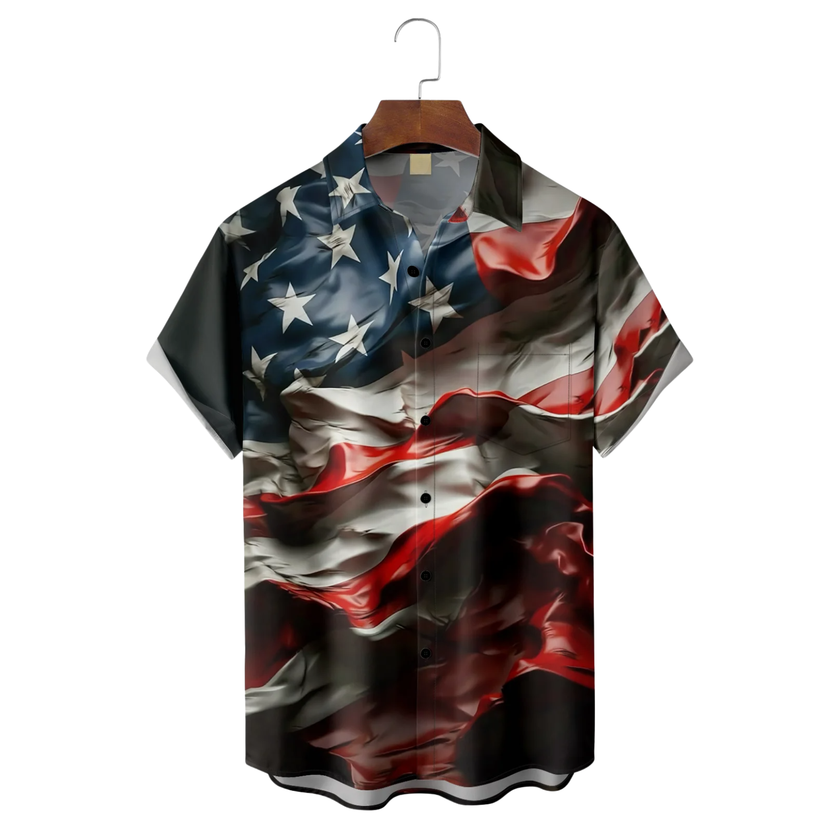 American Flag Flying Art Independence Day Hawaiian Golf Shirt, 250th Anniversary Tropical Vibe Men's Golf Shirt