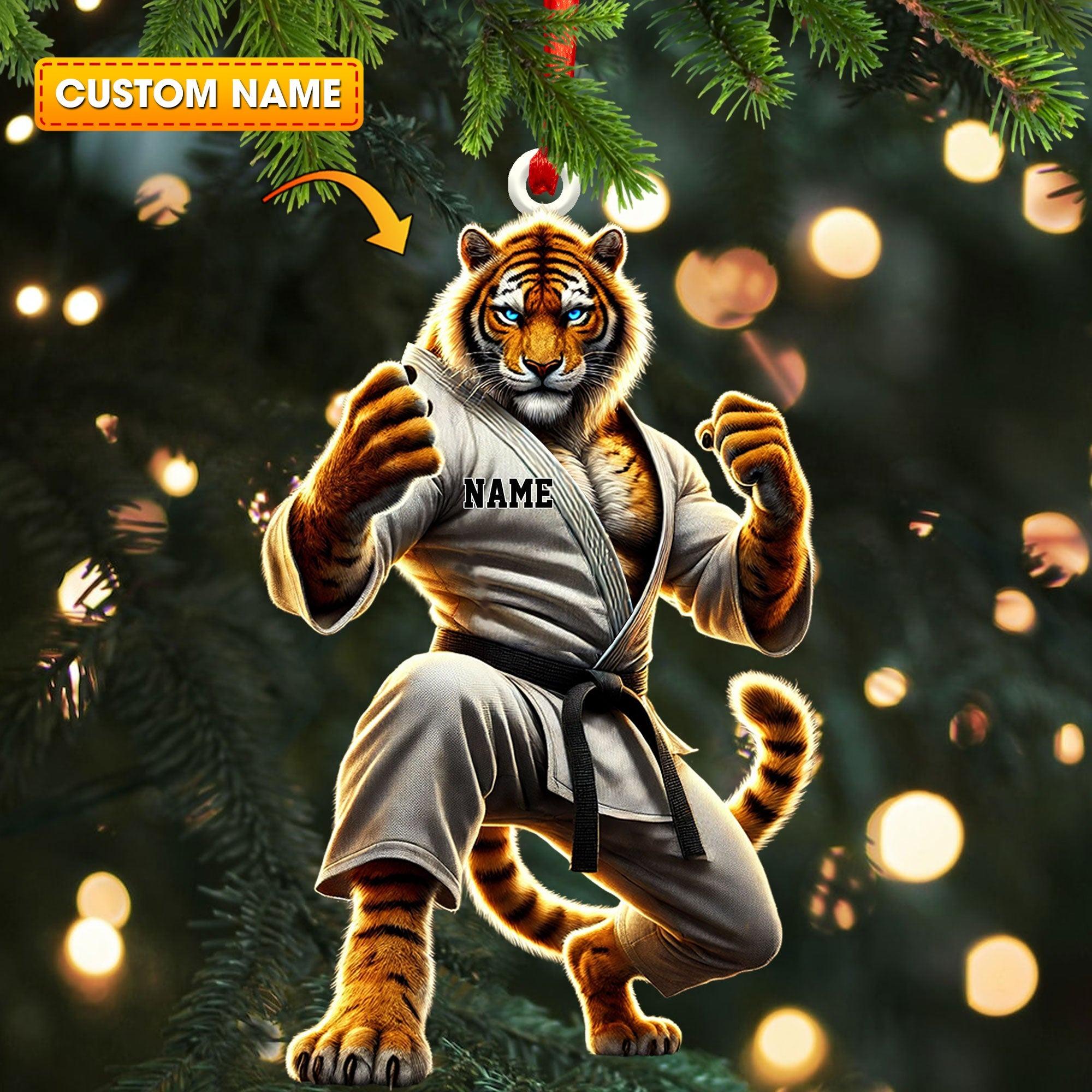 Personalized Kungfu Tiger Acrylic Ornament, Christmas Gift For Tiger Lover, Christmas Decor