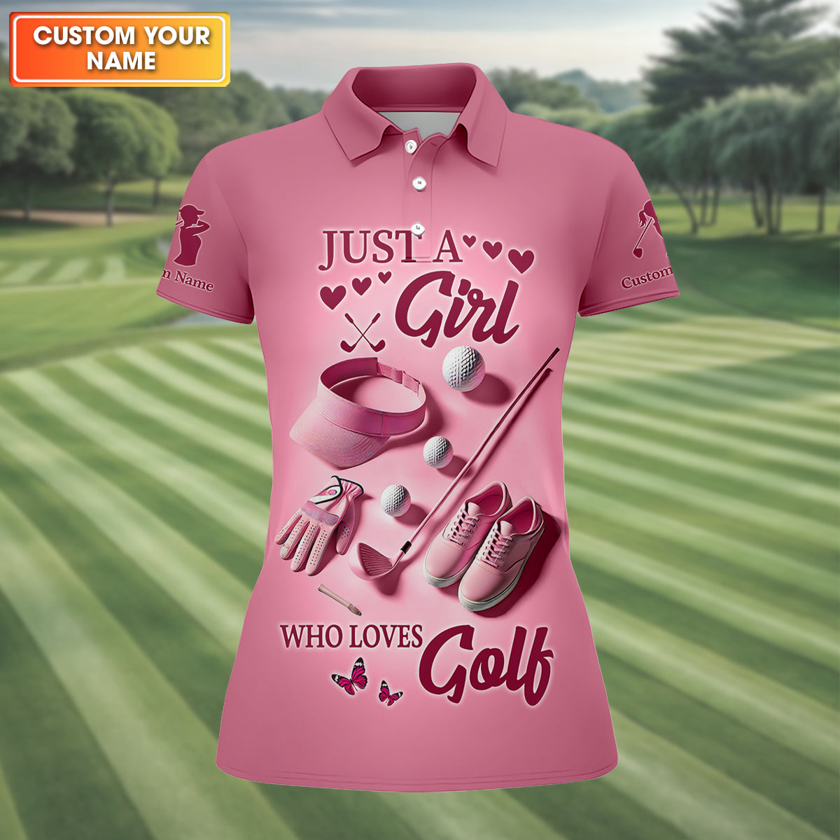 Just A Girl Who Loves Golf Womens Golf Polo Shirt, Womens Golf Gifts
