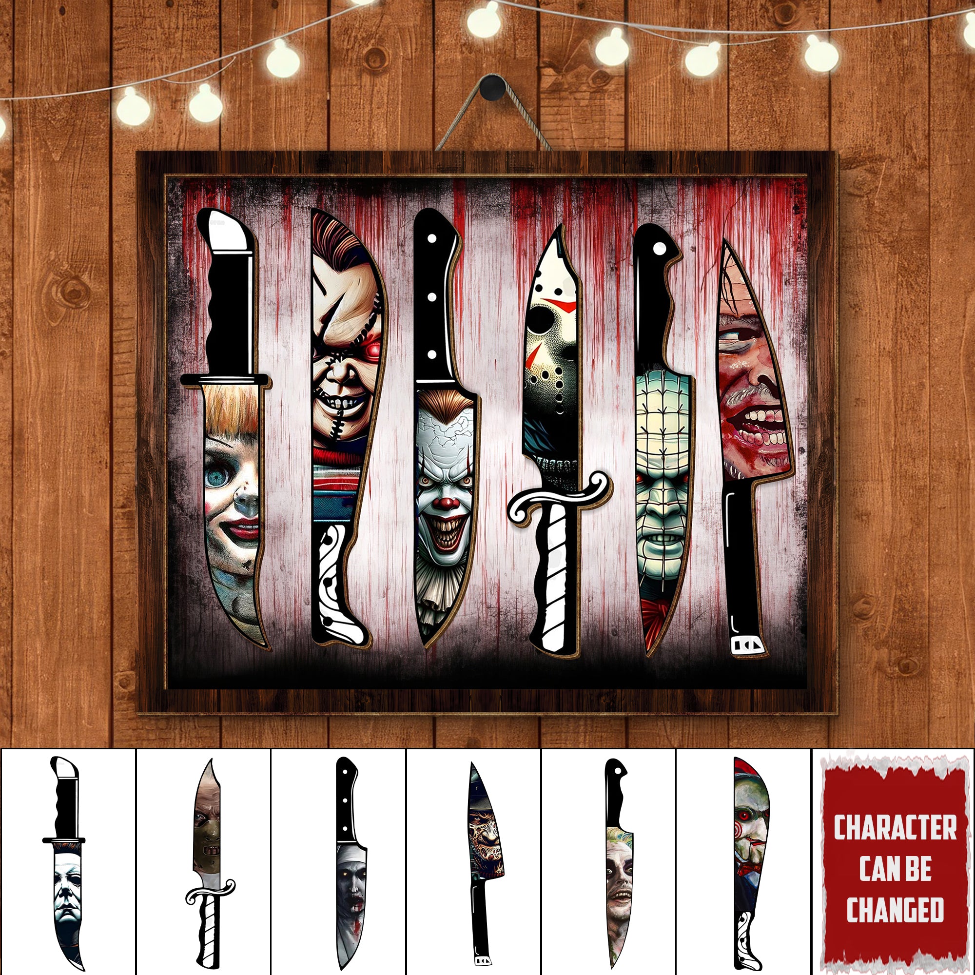 Personalized 2 Layered Horror Movie Sign, Horror Movie Gift Ideas