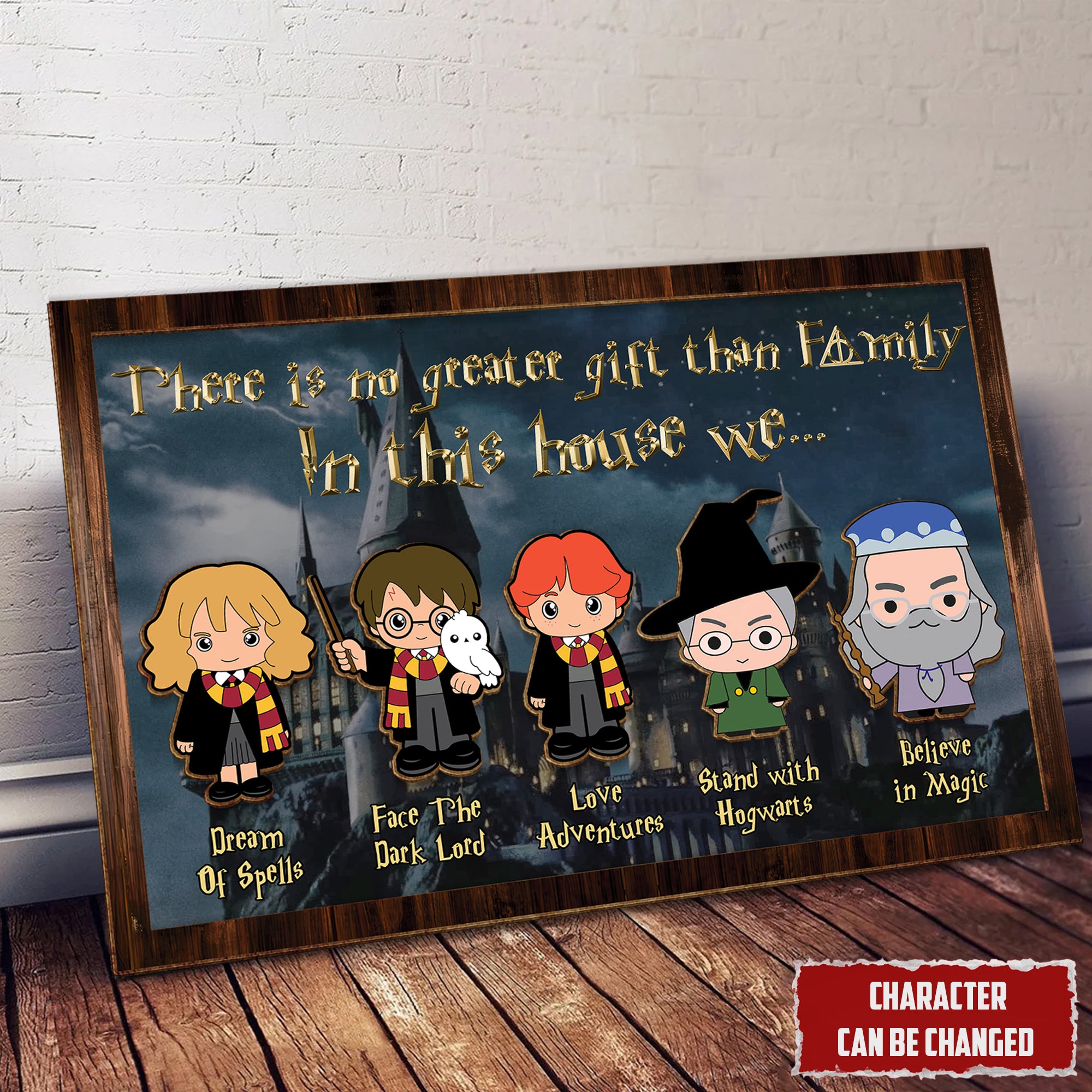 There Is No Greater Gift Than Family Wizard 2 Layered Frame Wooden Sign, HP Fan Gift, Family Gift