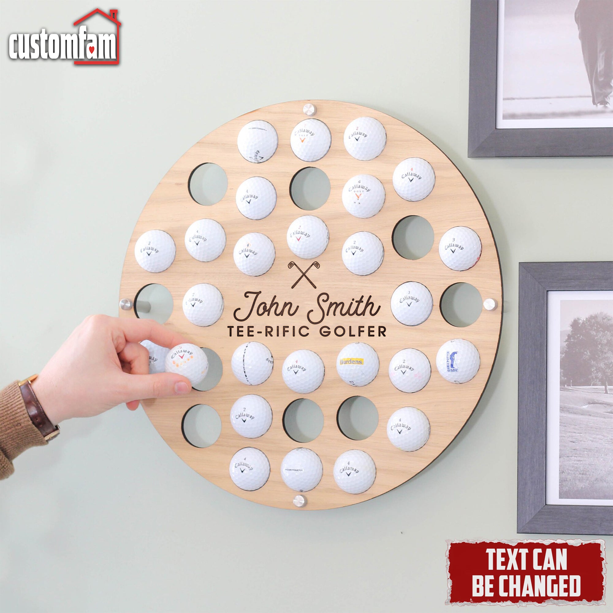 Personalized Wooden Golf Ball Collector Wall Art, Golf Ball Display, Golfer Gift