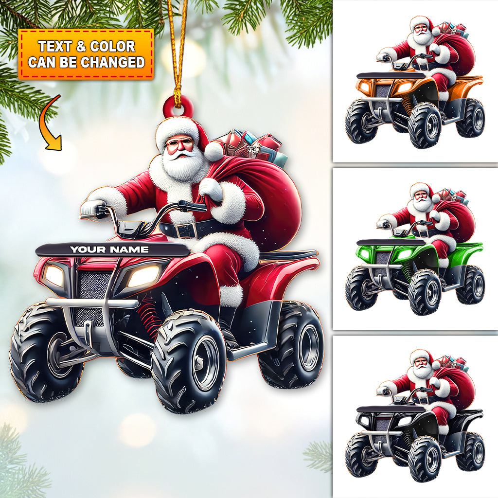 Custom ATV, Santa ATV Ornament, Christmas Gift For ATV Lovers