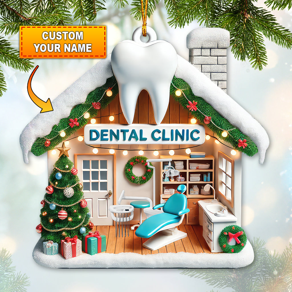 Dental Clinic Ornaments, Personalized Dental Clinic Christmas Ornament, Christmas Decor