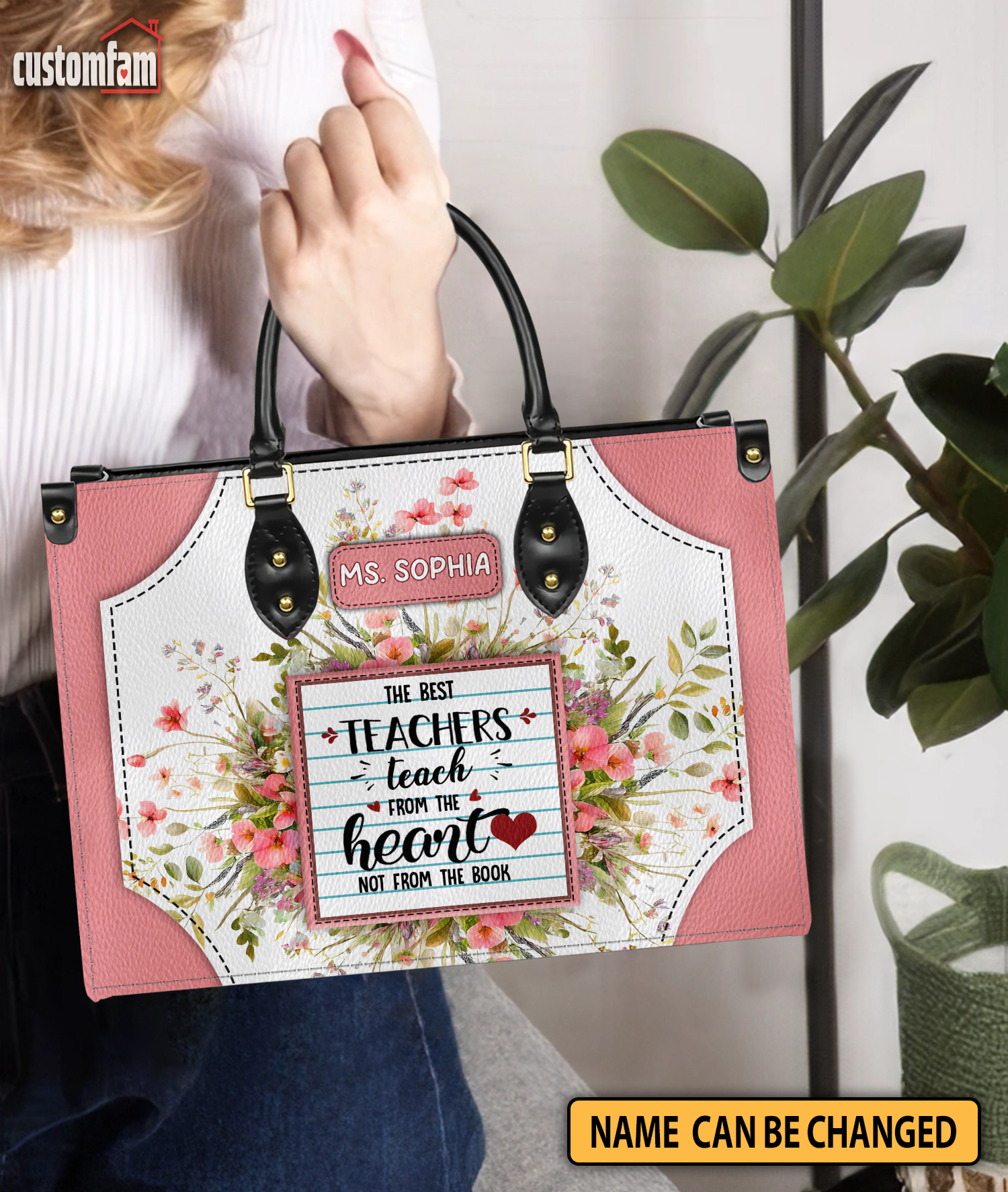 The Best Teachers Teach From The Heart Not From The Book Custom Teacher Bag