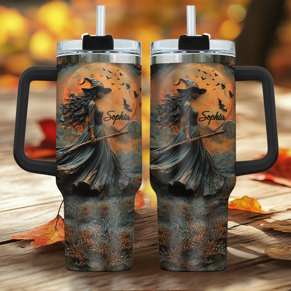 Witch Halloween Personalized Tumbler, Custom Stainless Steel Tumblers, Halloween Gift Idea