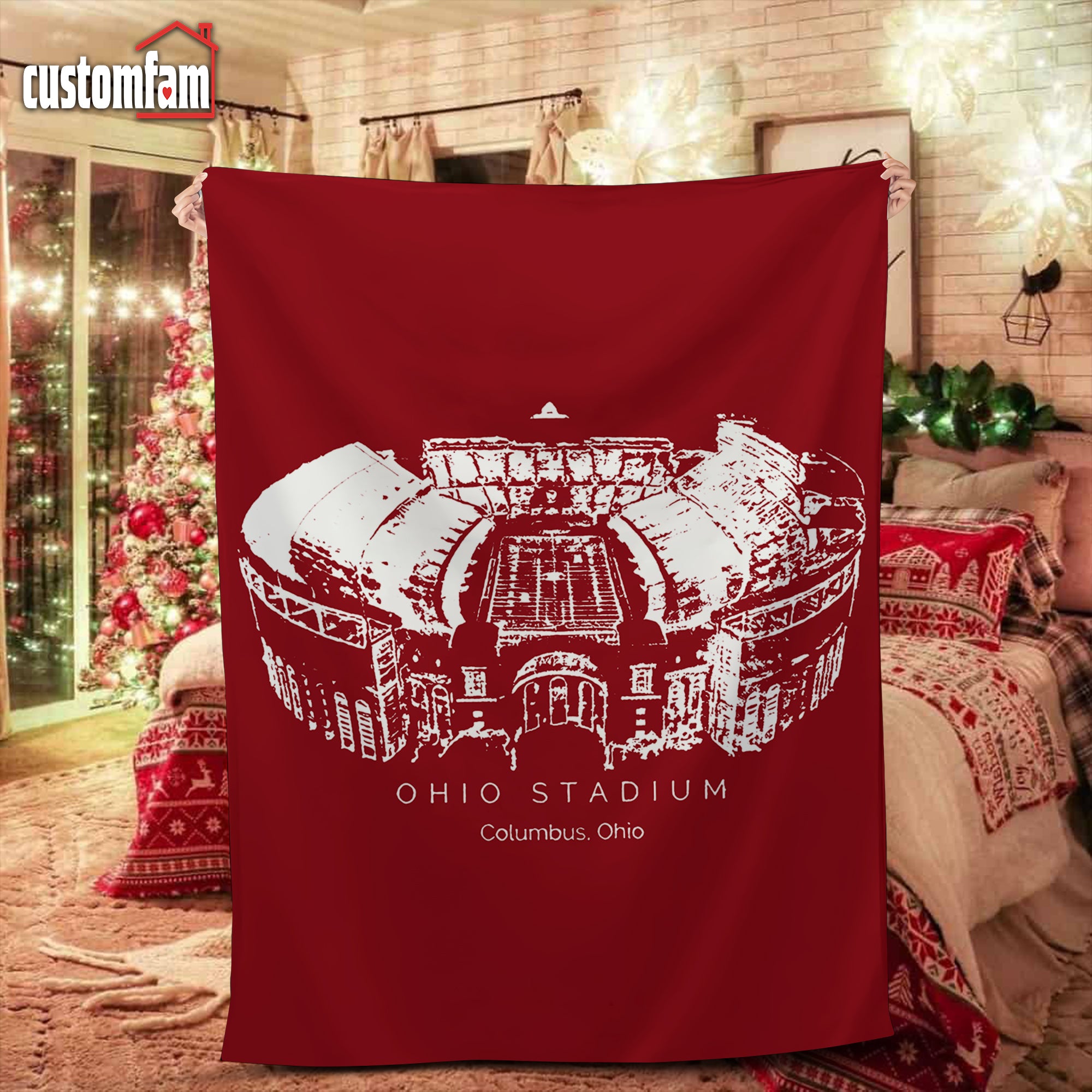 Custom Football Stadium Blanket, Bedroom Decor, Gift For Football Fans