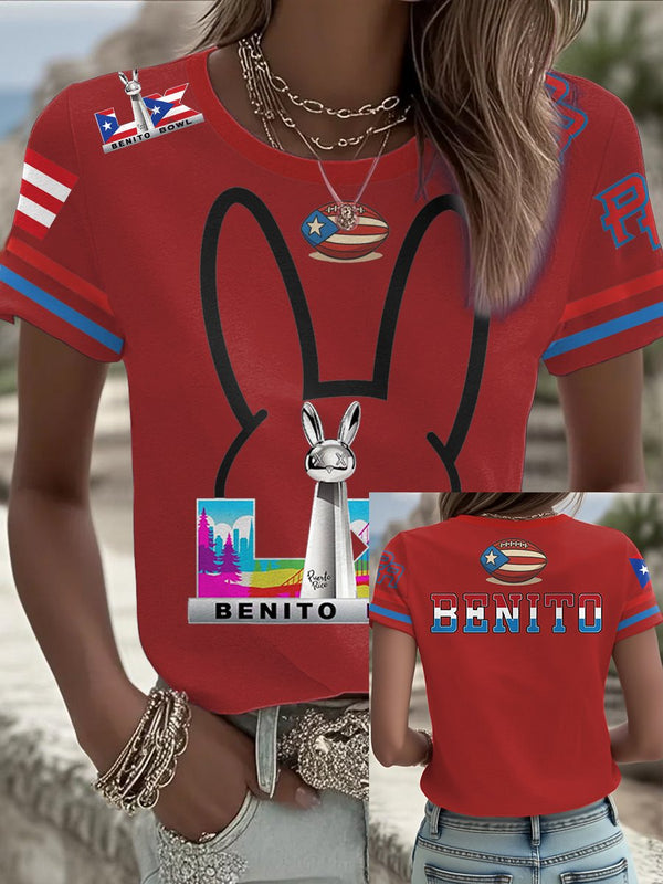 Here For The Benito Bowl 2026 Tee, Puerto Rico Flag Football Shirt, Bad Bunny Puerto Rico Gift