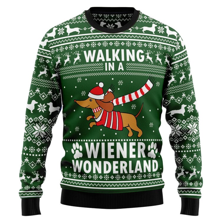 Dachshund Weiner Wonderland Ugly Christmas Sweater, Unique Christmas Gift