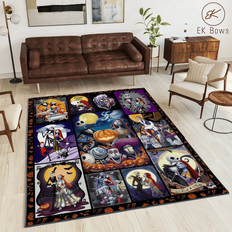 Nightmare Before Christmas Area Rug Carpet, Halloween Gift