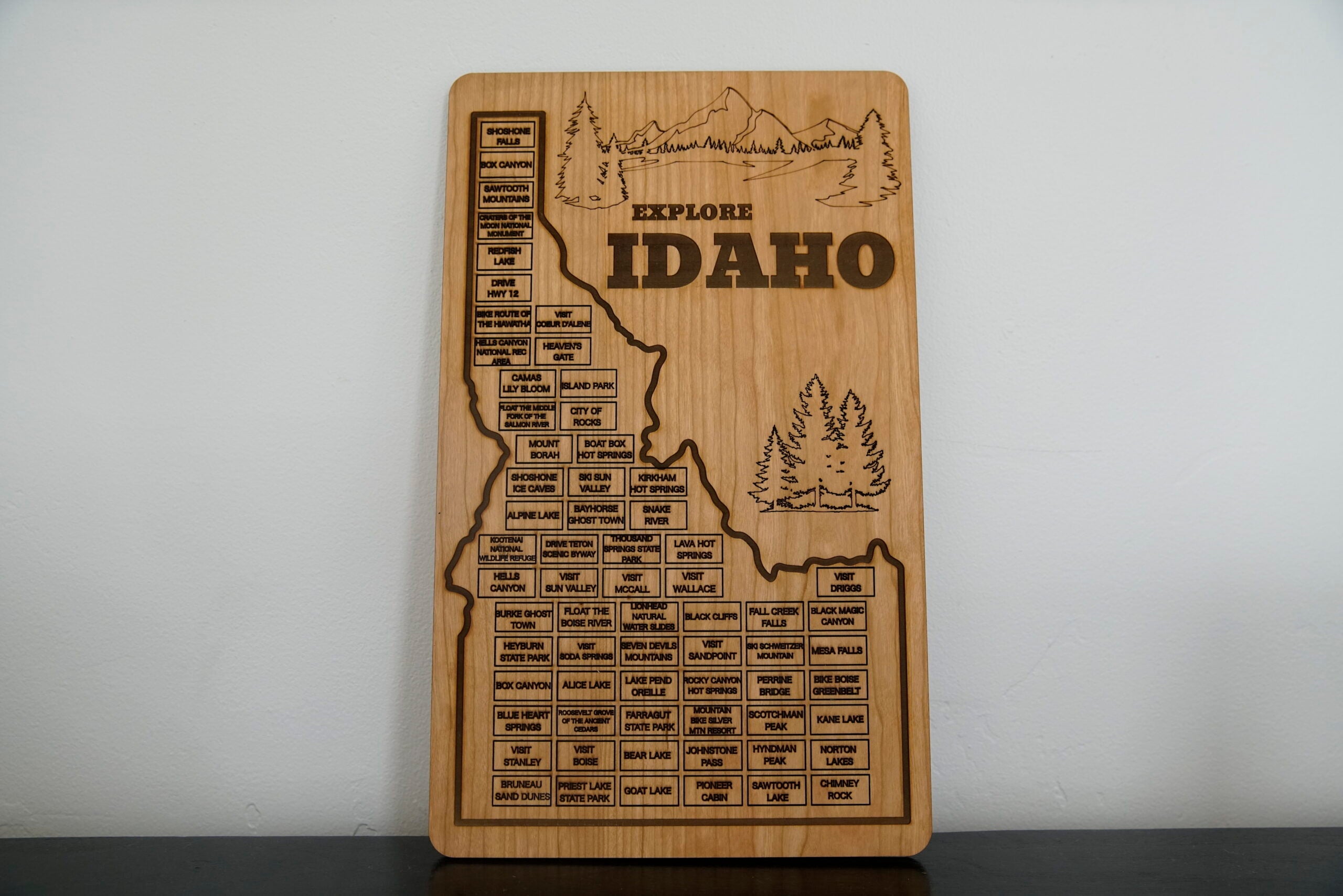 Idaho Bucket List Board, Gift For Travel Lover