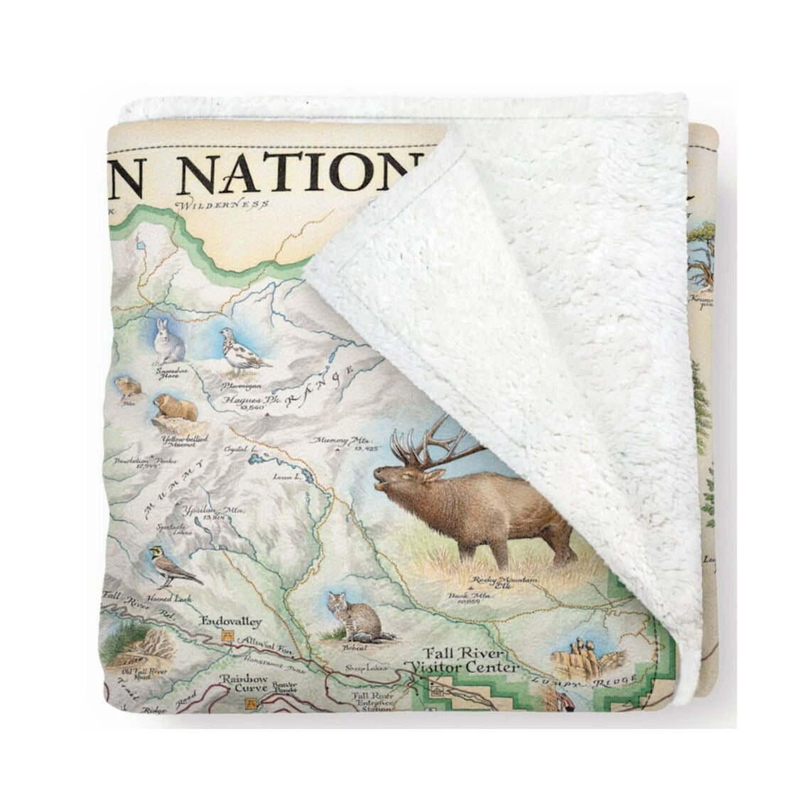 Rocky Mountain National Park Map Blanket, Gift For Travelers, Outdoor Gift