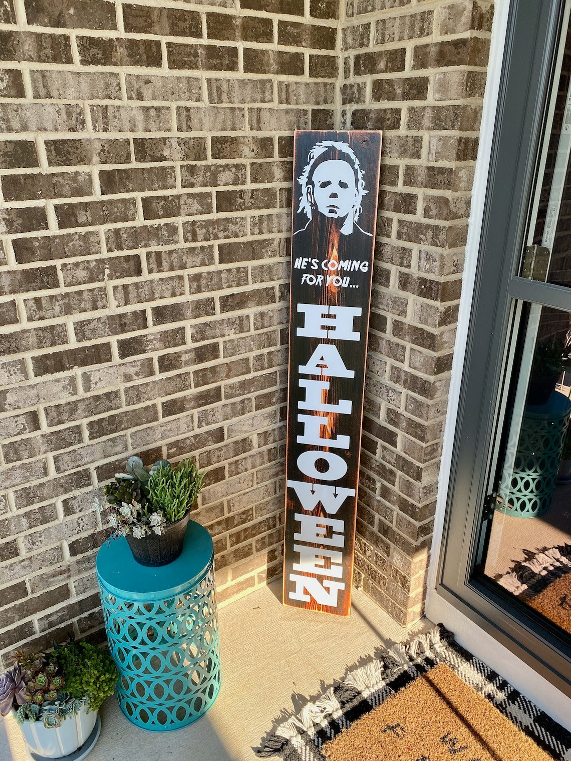 He's Coming For You Rob Zombie Halloween Front Porch Welcome Sign, Outdoor Halloween Decor