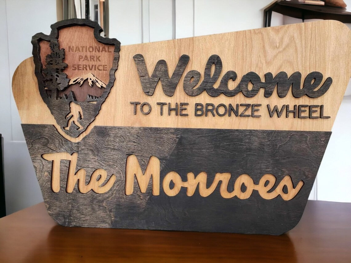 National Park Sign, Welcome To Our Adventure Custom Wedding Sign, Outdoor Decor