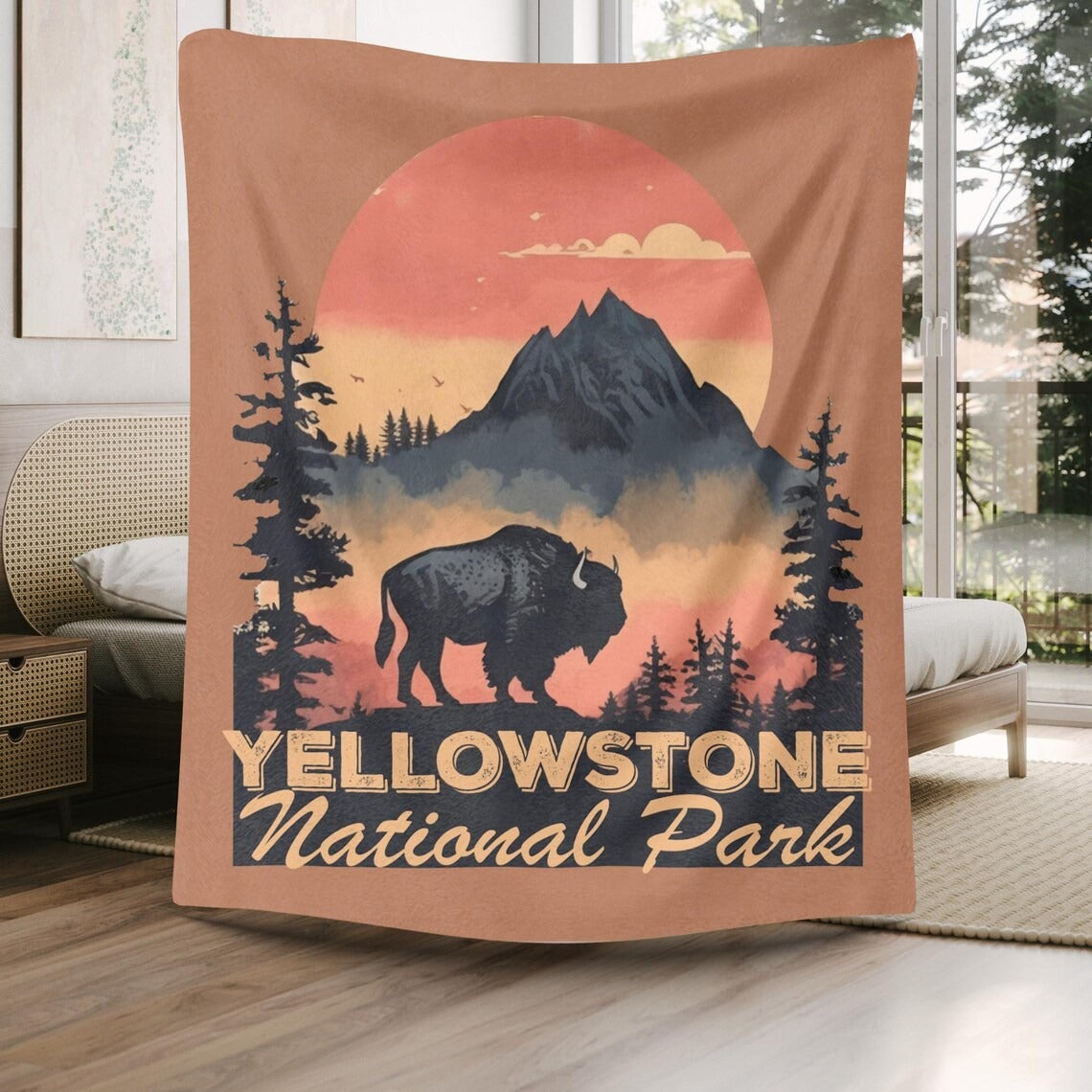 Custom Yellowstone National Park Blanket, Gift for Nature Lovers, Travel Gifts