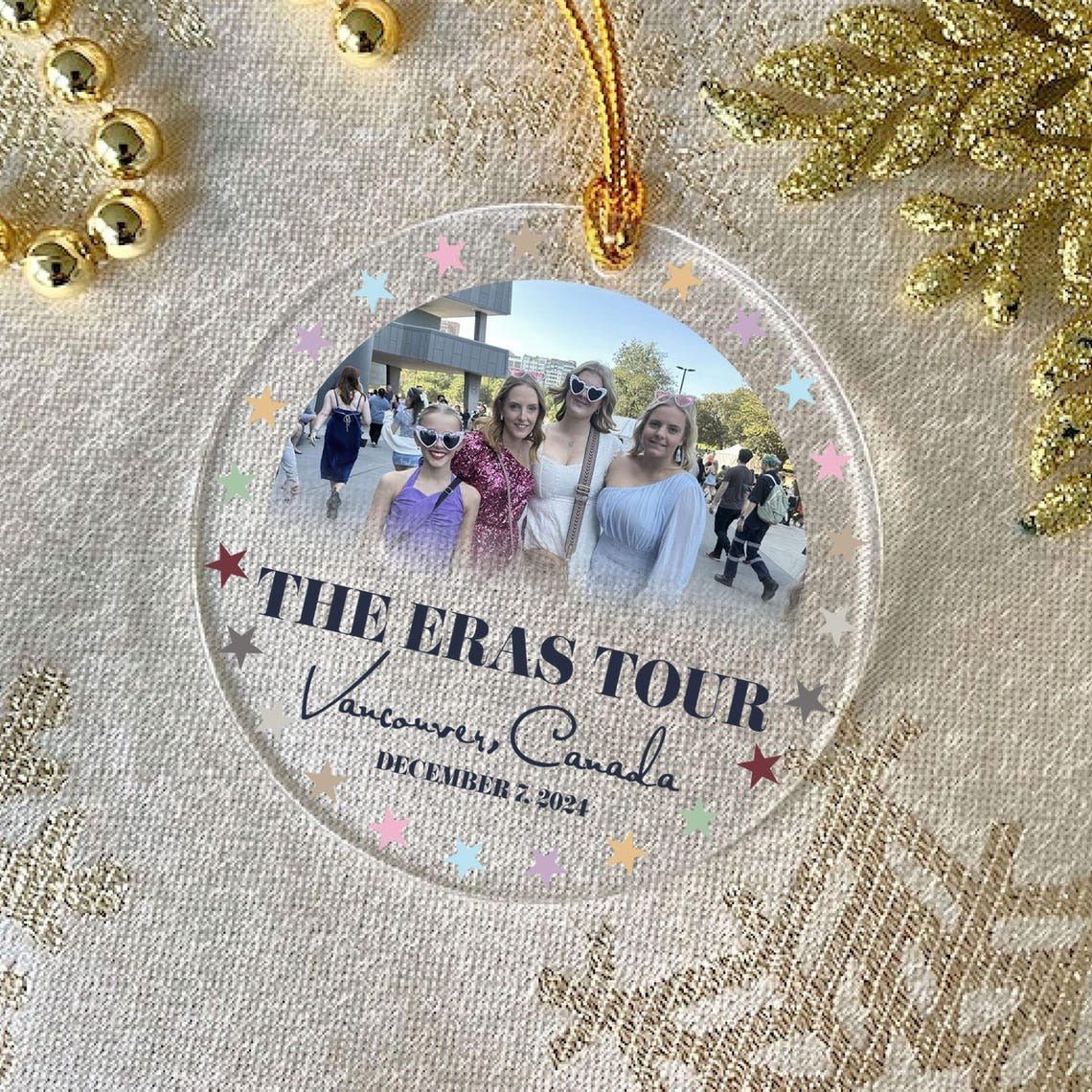 The Eras Tour 2024 Custom Photo Christmas Acrylic Ornament, Gift For Swifties