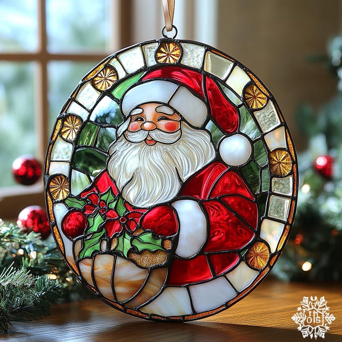 Santa Clause Acrylic Suncatcher Ornament, Christmas Decor