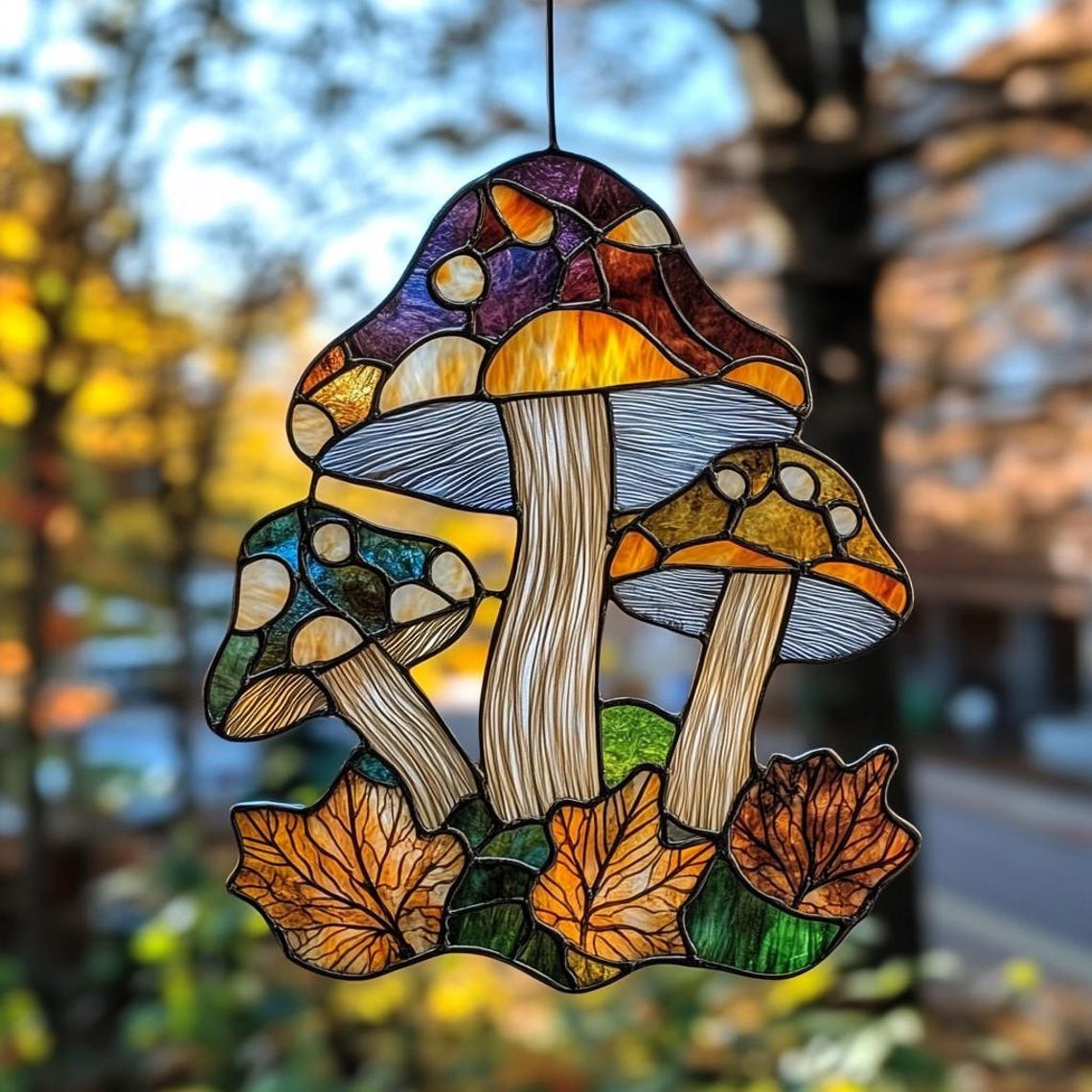 Mushroom Acrylic Suncatcher Ornament, Thanksgiving Gift