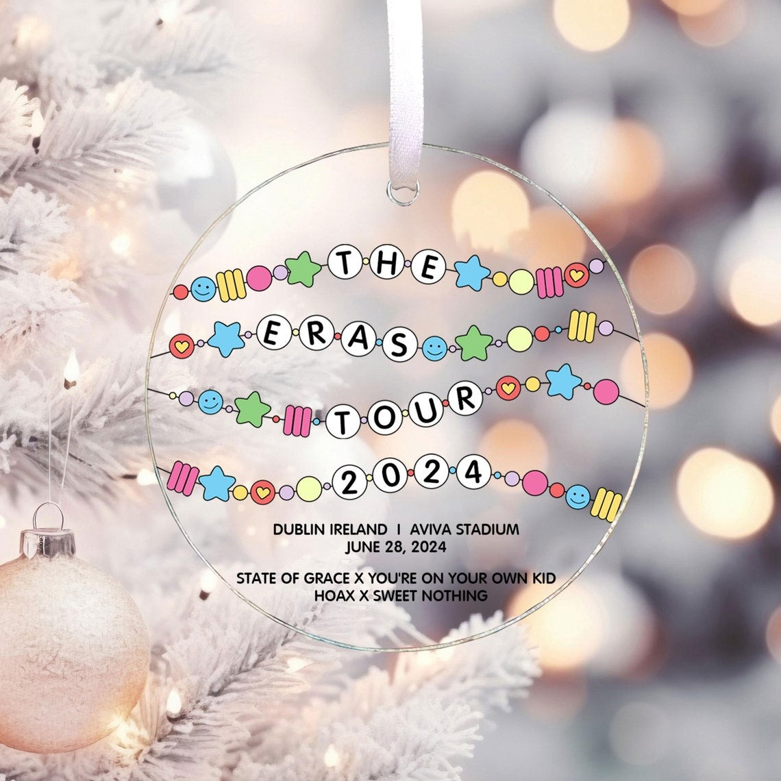 The Eras Tour 2024 Personalized Christmas Acrylic Ornament, Gift For Swifties