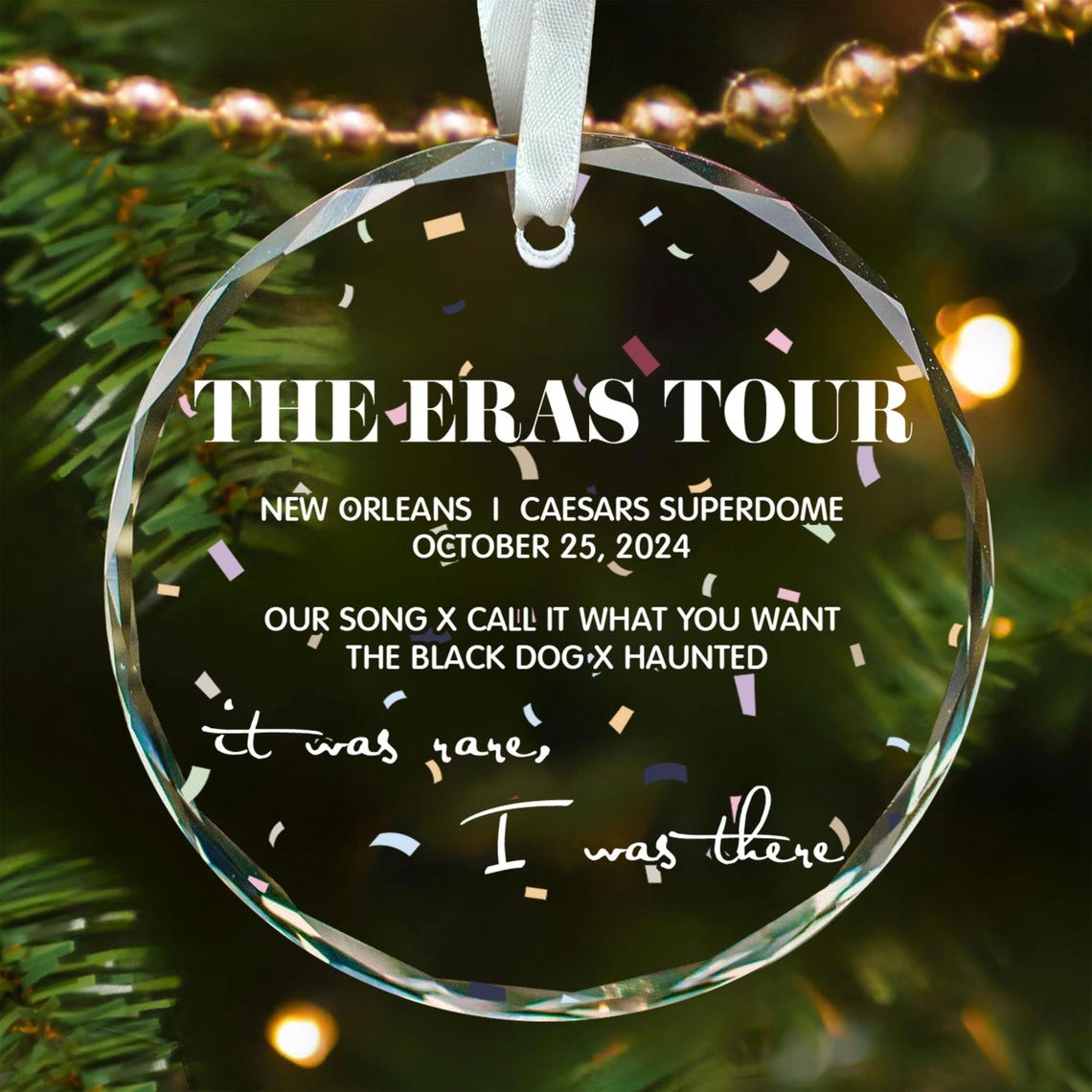 It Was Rare I Was There Christmas Glass Ornament, The Eras Tour 2024, Gift For Swifties