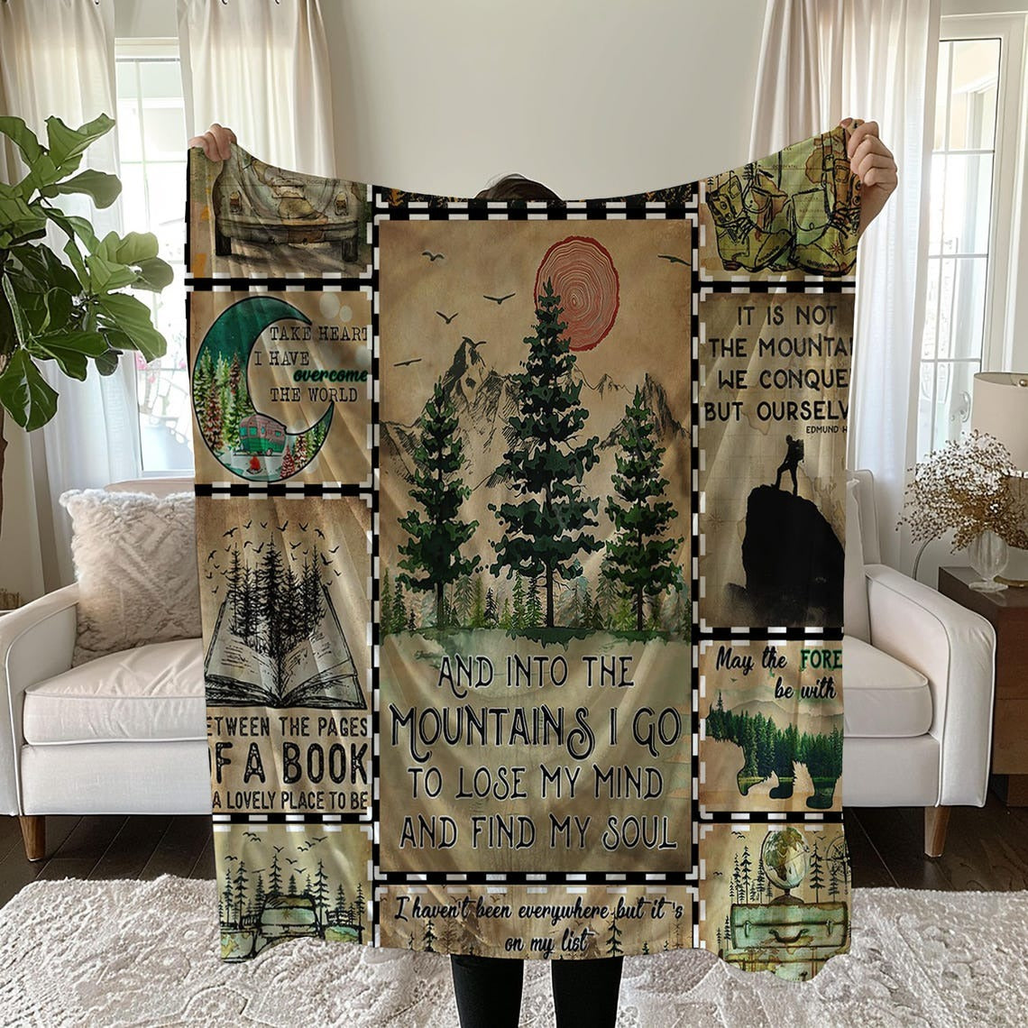 It Is Not The Mountain We Conquer But Ourselves Camping Blanket, Outdoor Blanket, Gift For Nature Lovers