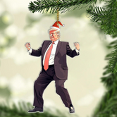 Trump2024 Dancing Ornament, Funny Trump Dancing Christmas Acrylic Ornament, Christmas Decor
