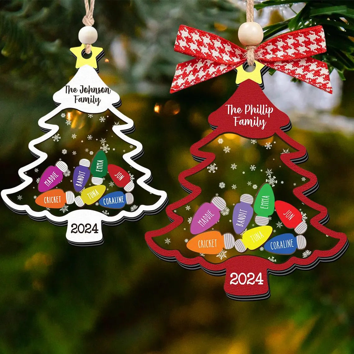 Personalized Family Tree Ornament Ornament, 4D Shaker Ornament, Family Tree Gift Ideas