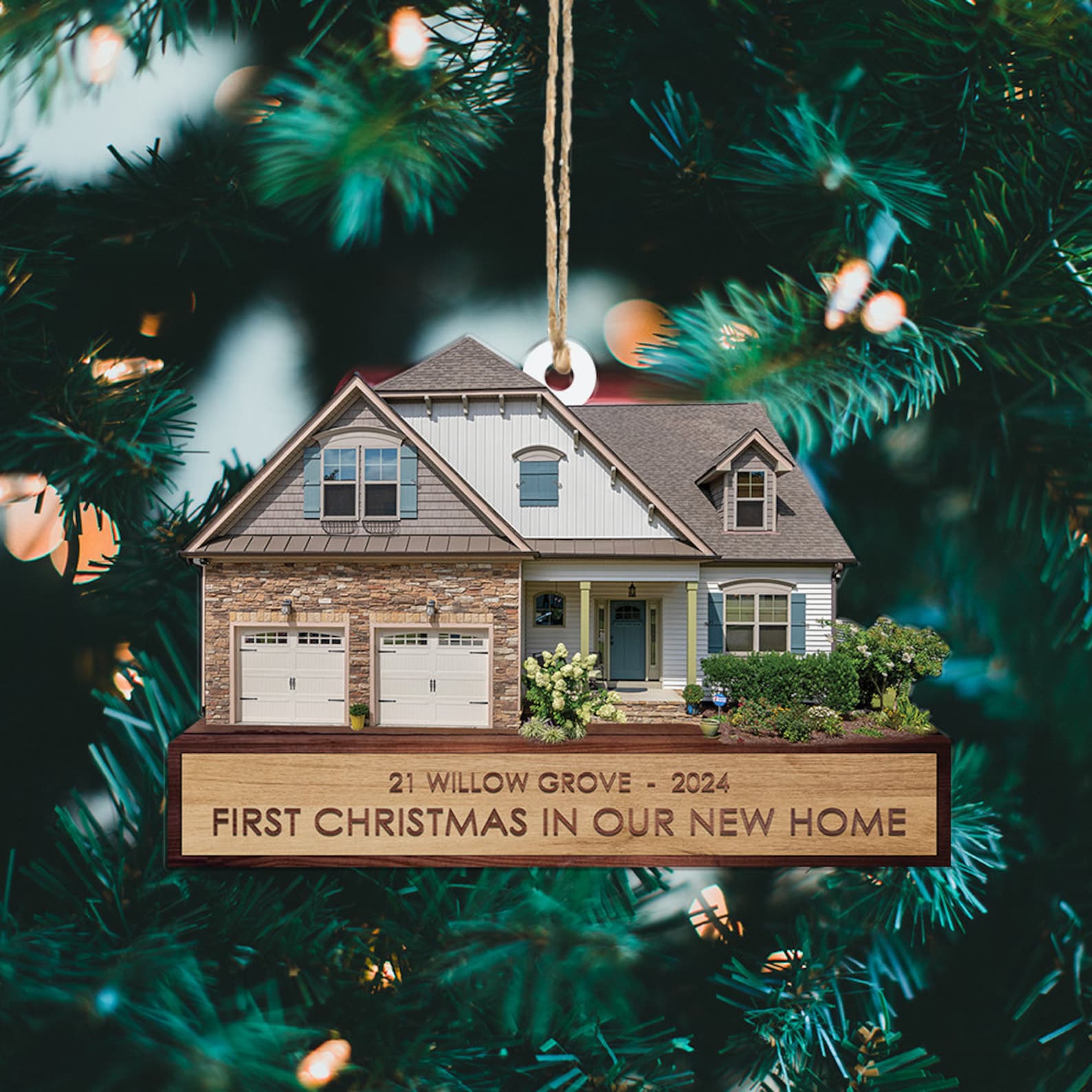 First Christmas In Our New Home Ornament, Personalized Christmas Gift for Family