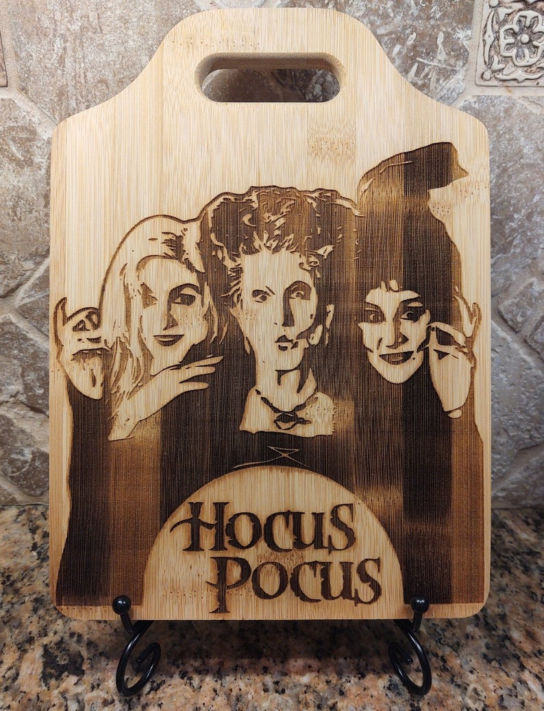 Witches Sisters Engraved Wooden Cutting Board Gift, Halloween Gift, Kitchen Decor