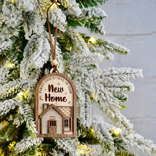 First Christmas in Our New Home  Wood Ornament 2024, Christmas Tree Decorations