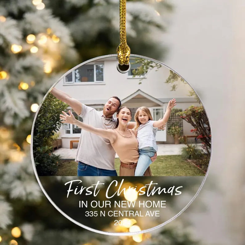 First Christmas In Our New House Family Ornament, Home Address Ornament, Gift For Family