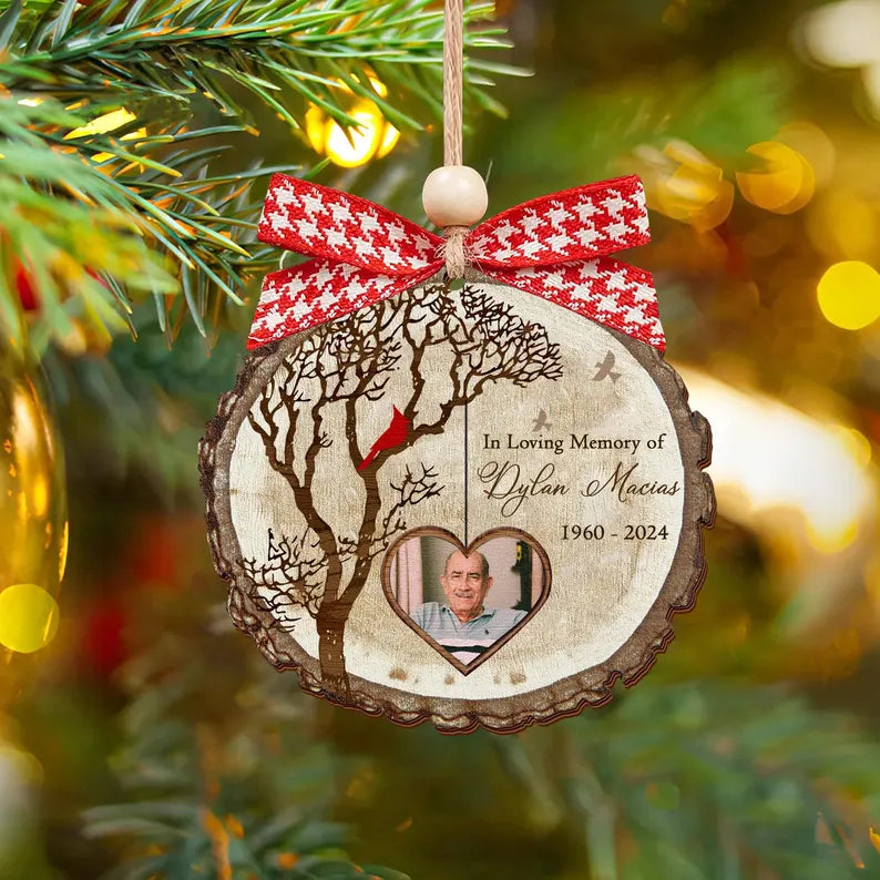 Personalized In Moving Memory Christmas Wood Ornament, Loss Of Loved One, Remembrance Gifts