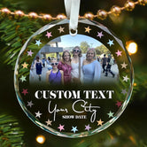 The Eras Tour 2024 Custom Photo Christmas Glass Ornament, Gift For Swifties