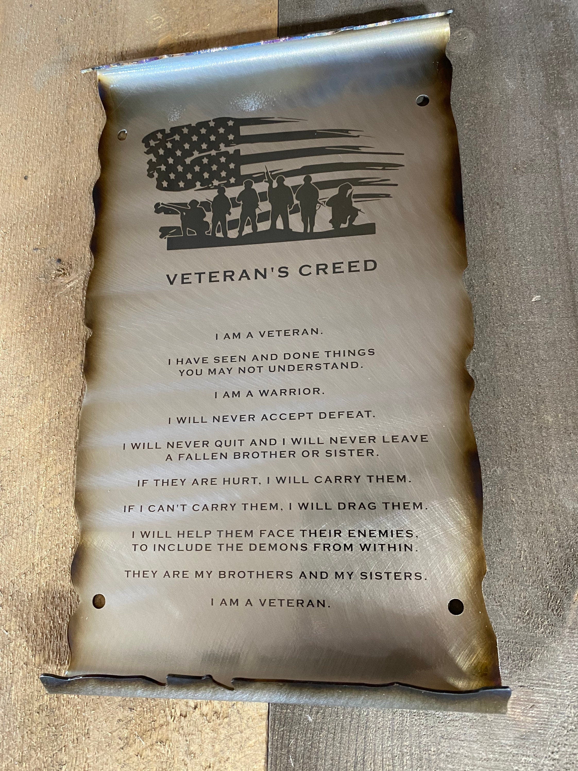 Memorial Veterans Creed, Patriot Day Gift, Veterans Gifts