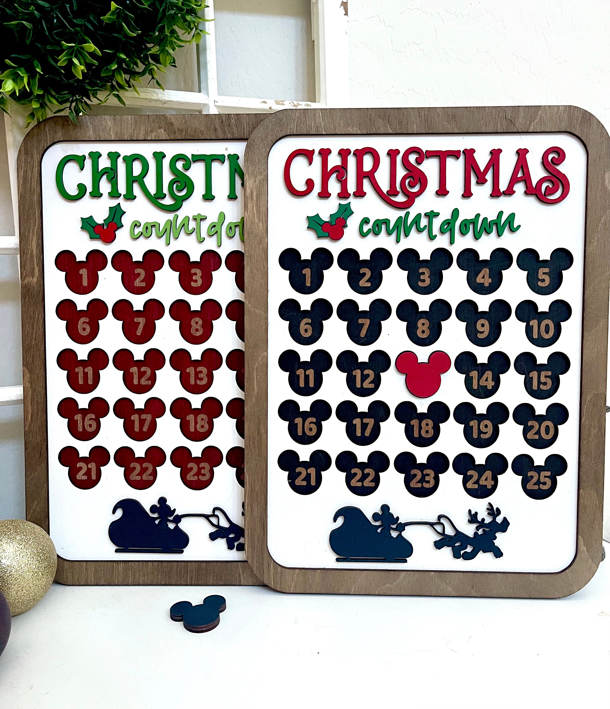 Mickey Christmas Countdown Sign, Disney Calendar, Christmas Decor Gifts