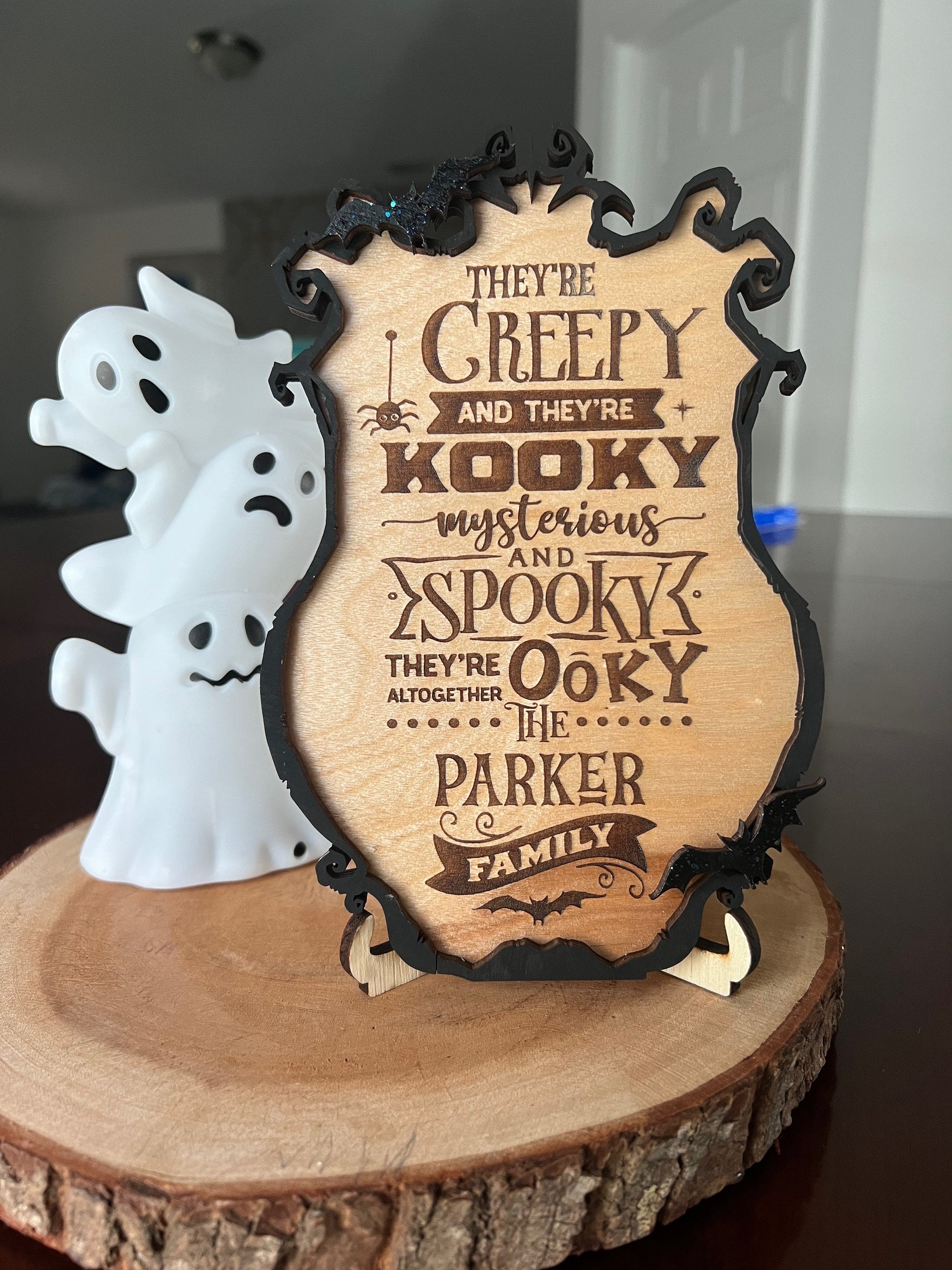 They're Creepy and They're Kooky Personalized Family Wall Sign, Halloween Decor