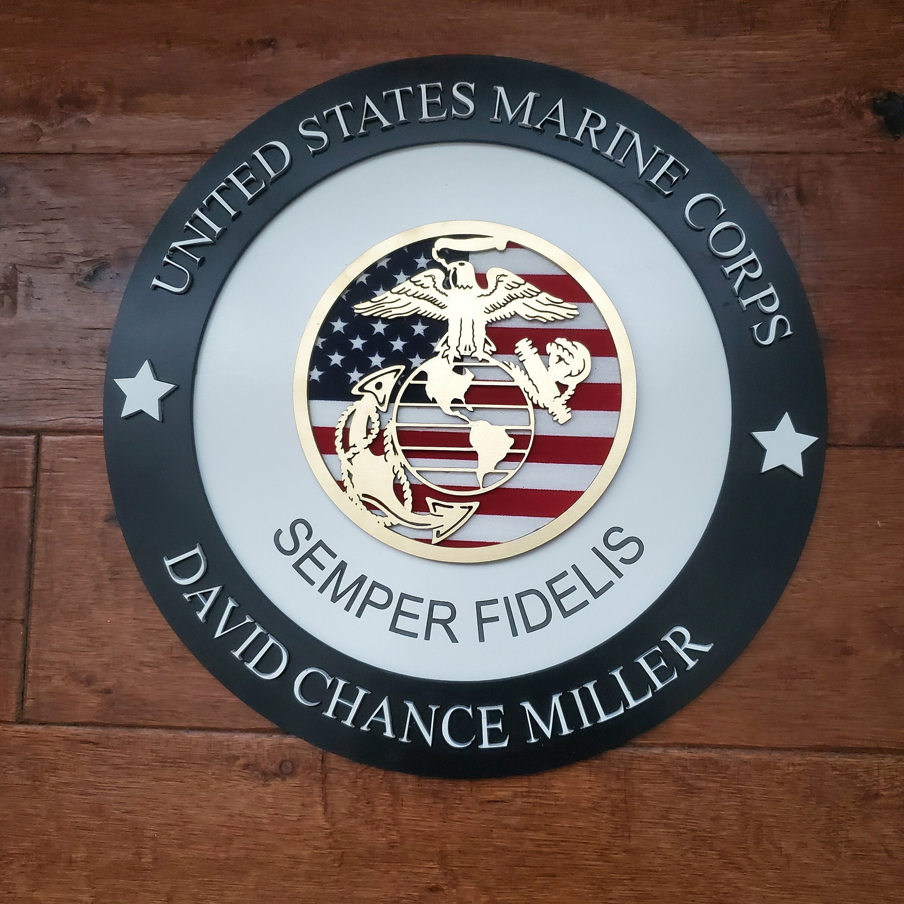 Personalized Bootcamp Graduation Plaque, Marine Corps Round Sign, Laser Engraved Wooden sign, Veteran Gift