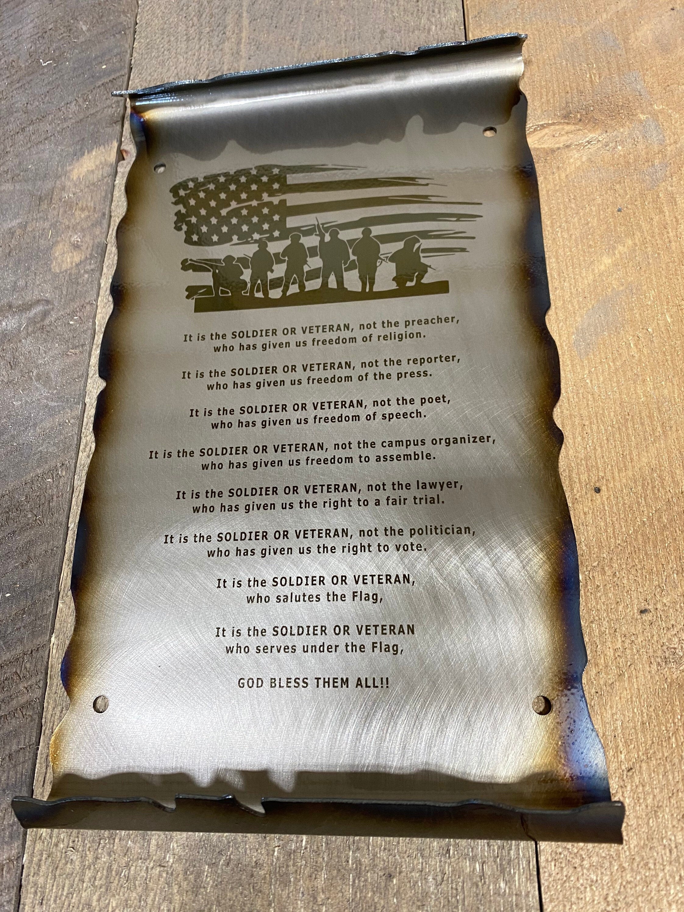 Memorial Rustic Soldier Gift, Patriot Day Gift, Memorial Day Gifts